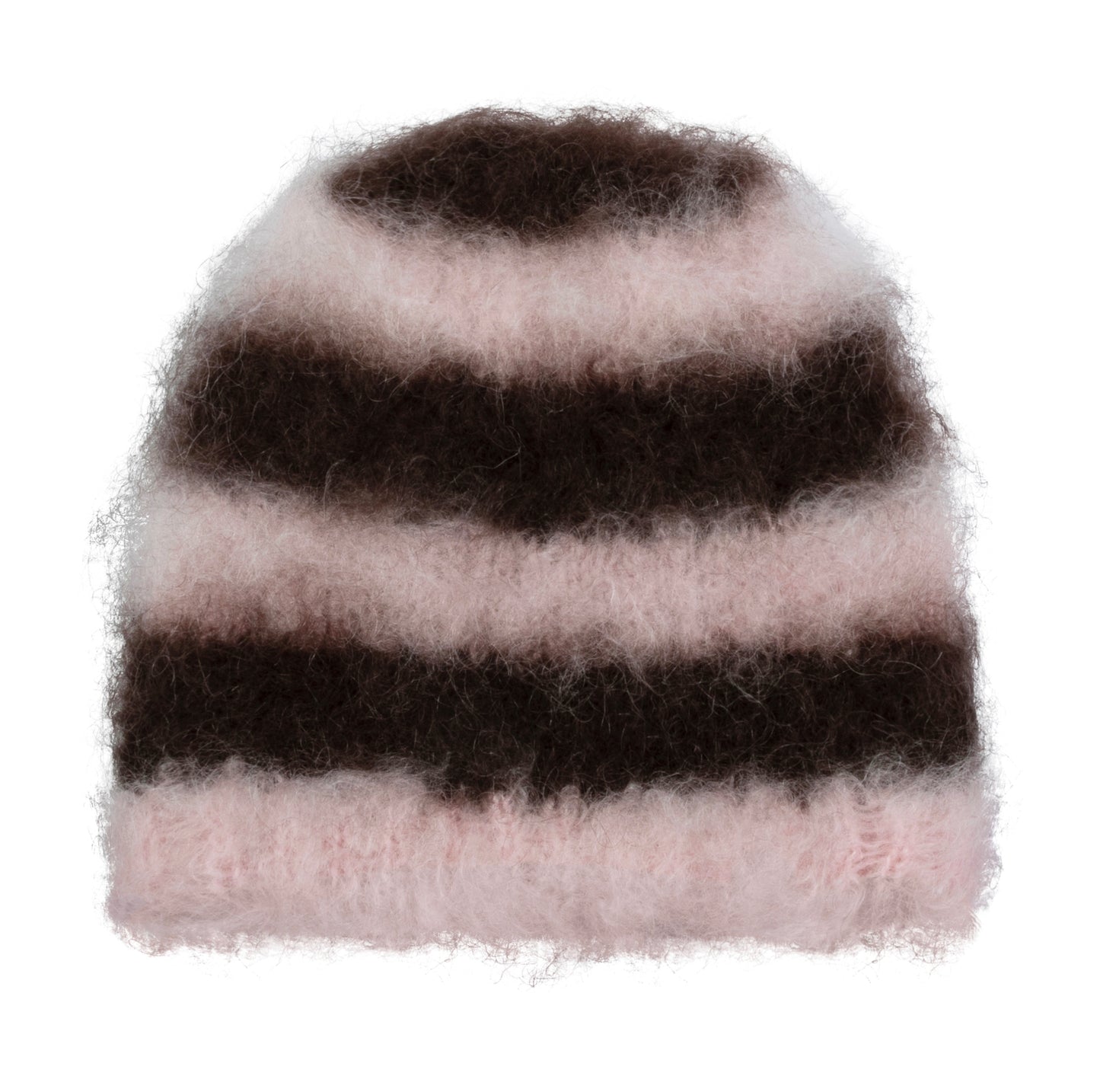 STRIPED MOHAIR BEANIE