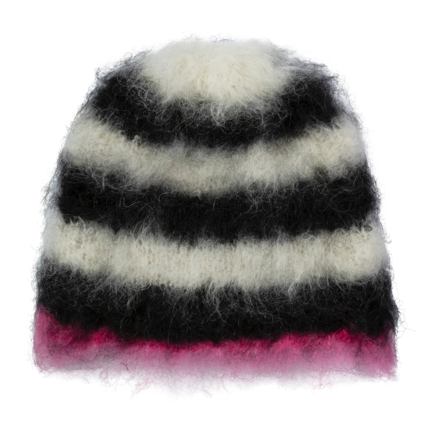 STRIPED MOHAIR BEANIE